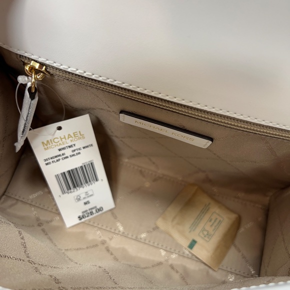 Michael Kors Whitney Medium Sequined Fruit Print Shoulder Bag Purse Optic White - Picture 9 of 11